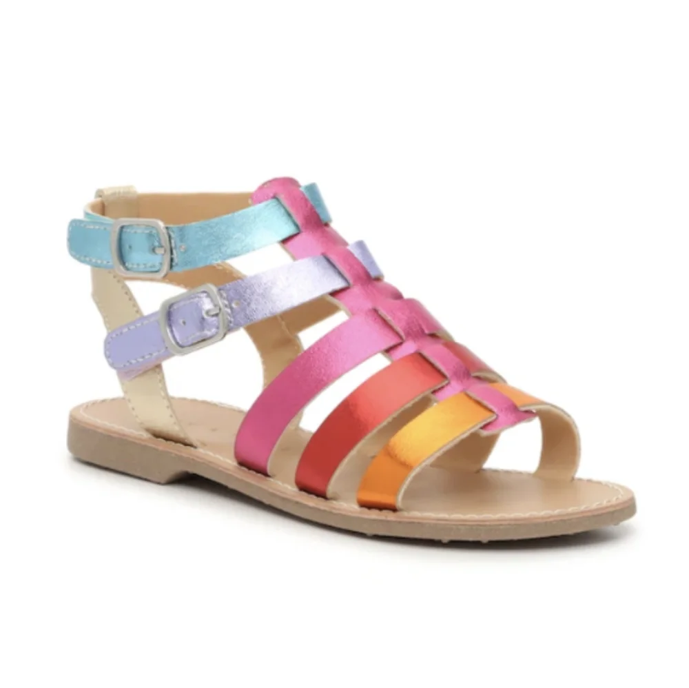 NIB Kelly & Katie Chloe Gladiator Rainbow Sandal Kids Size 6